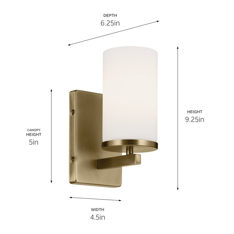 4.5" 1-Light Wall Sconce, Brass