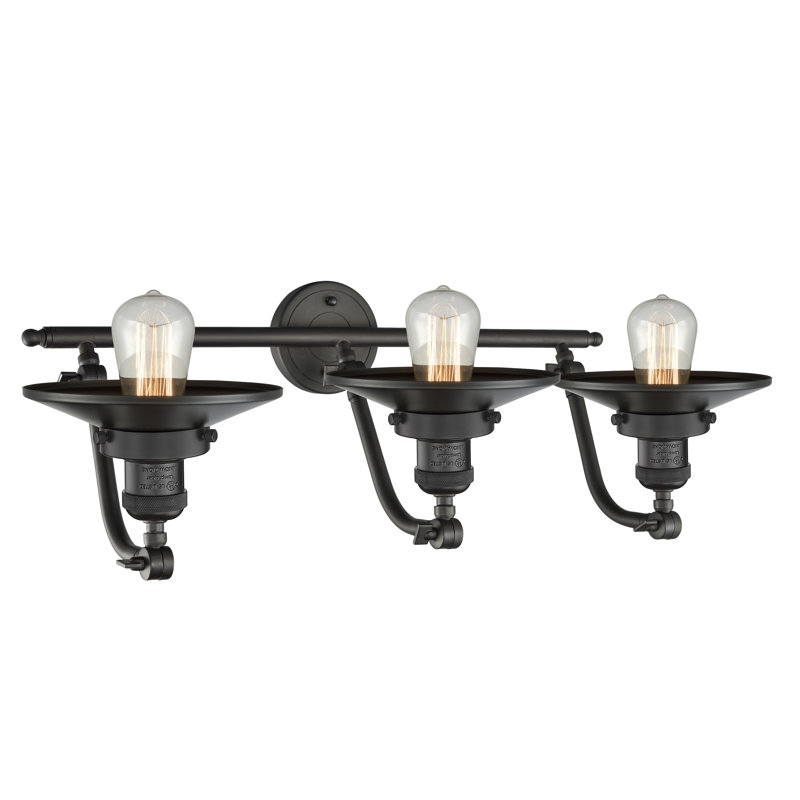 Éclairage pour salle de bain 3 lumières Gault, Bronze huilé, Bronze huilé, Ampoule incandescente rétro de 60 watts