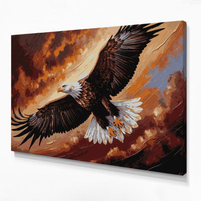 Wildlife Golden Eagle Black Canvas Wall Art