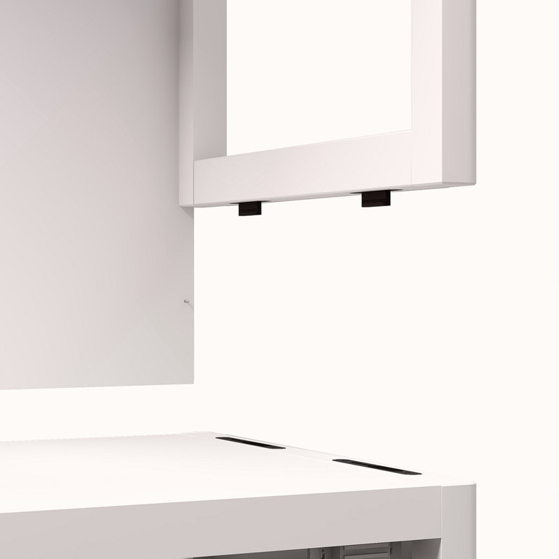 Meuble de rangement grande capacité en bambou, Blanc