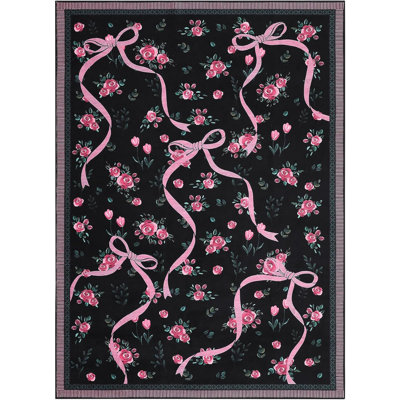 2x6 Non-Slip Hallway Runner, Soft Washable Coquette Purple Rug for Kitchen, Bedroom, & Nursery