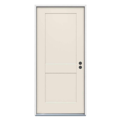 2-Panel Craftsman Primed Steel Prehung Front Entry Door