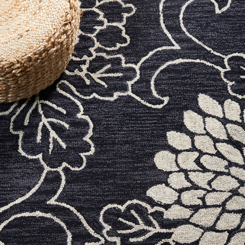 Abranda Hand Tufted Wool Floral Rug, Rectangle 3' x 5'