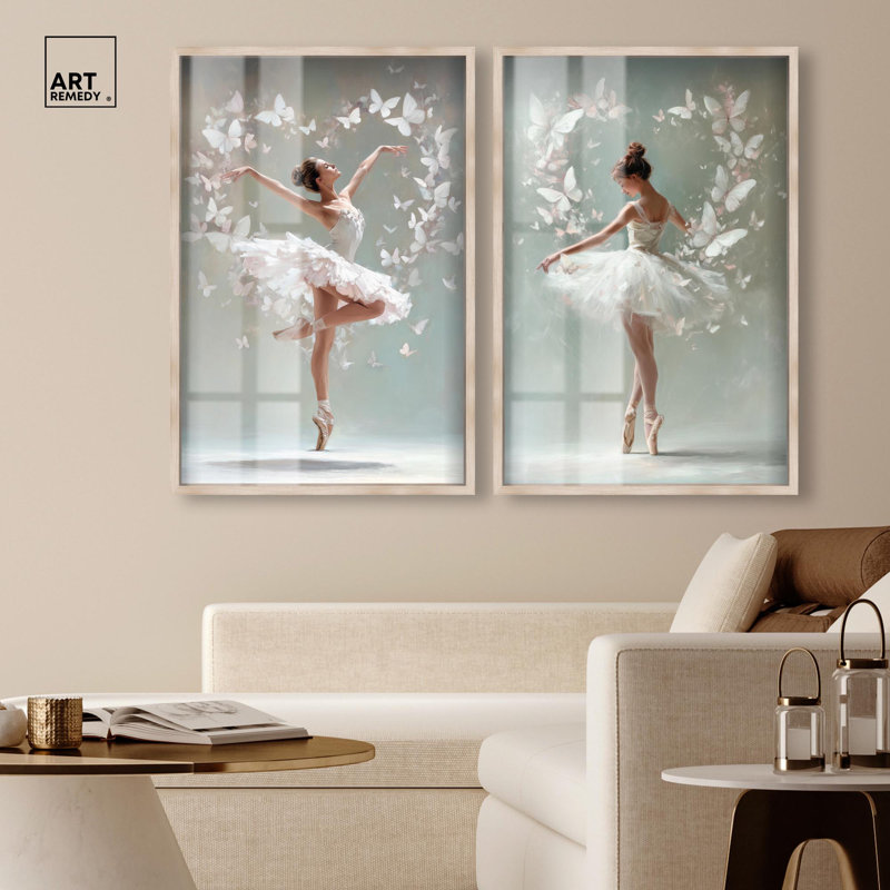 Ballet Reverie Glam Art , H 37 po x l 25 po, Crème, crème