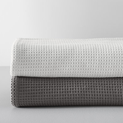 Solid Waffleweave Throw Blanket