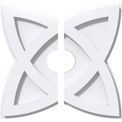 10"OD x 2"ID x 3 3/4"C x 1"P Cosmo Architectural Grade PVC Contemporary Ceiling Medallion, Two Piece