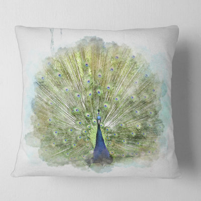 Peacock Bird - Traditional Printed Throw Pillow