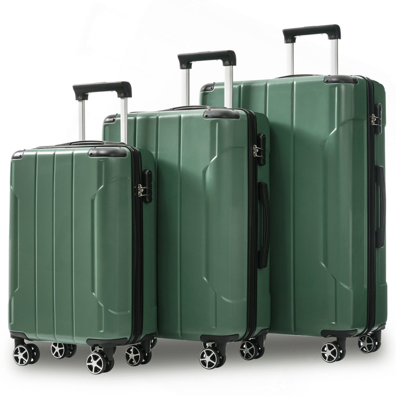 Ensembles de bagages 3 pièces, valises rigides durables en ABS rigide avec roues pivotantes doubles 20/24/28 pouces