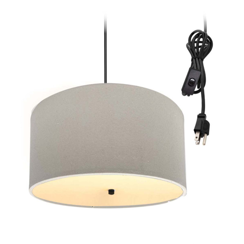 Luminaire suspendu tambour 2 lumières Hilmir, Noir