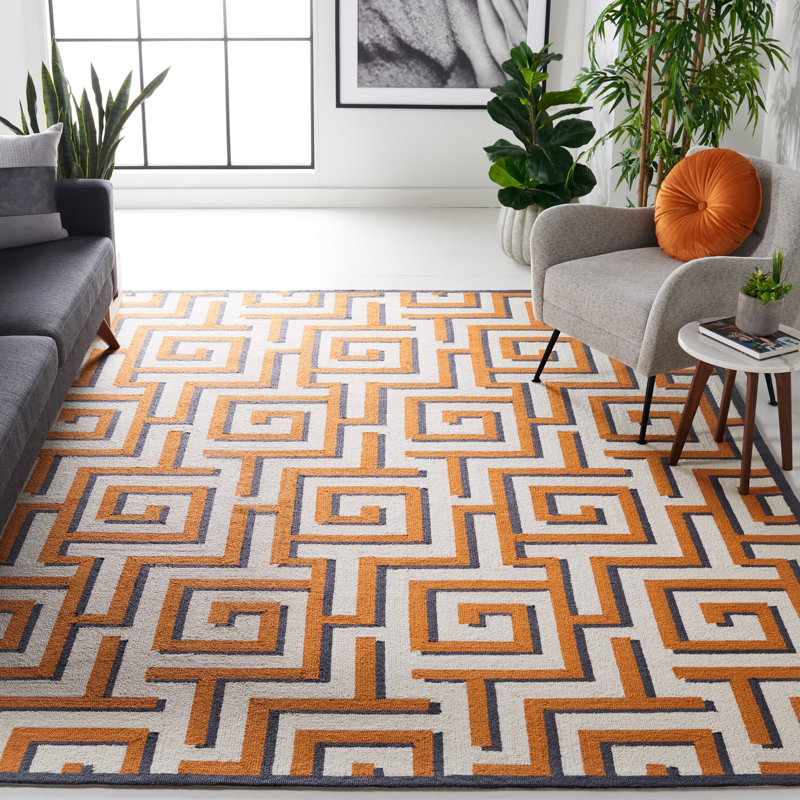 Naya Hand Hooked Performance Geometric Rug, Rectangle 3'6" x 5'6"