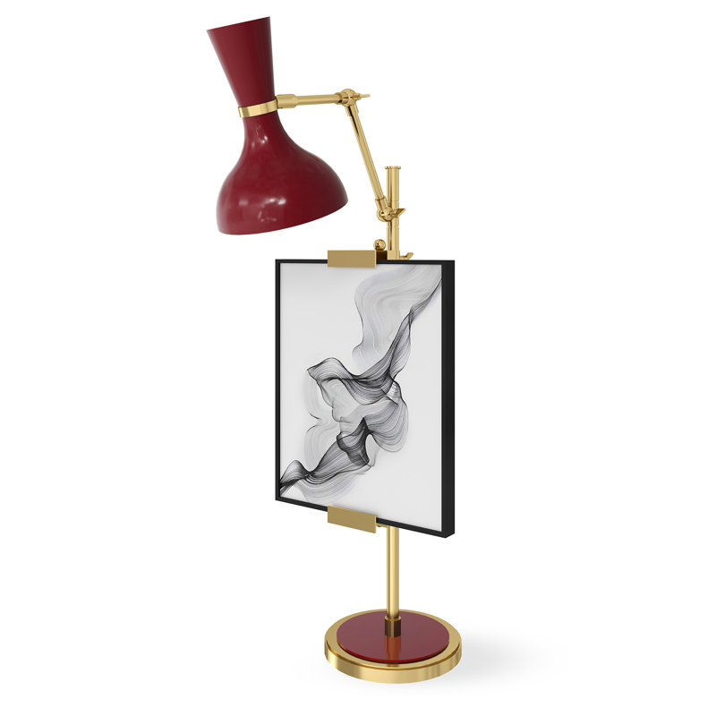 Lampe fantaisie Clare, Rouge sang-de-bœuf, Laiton moderne