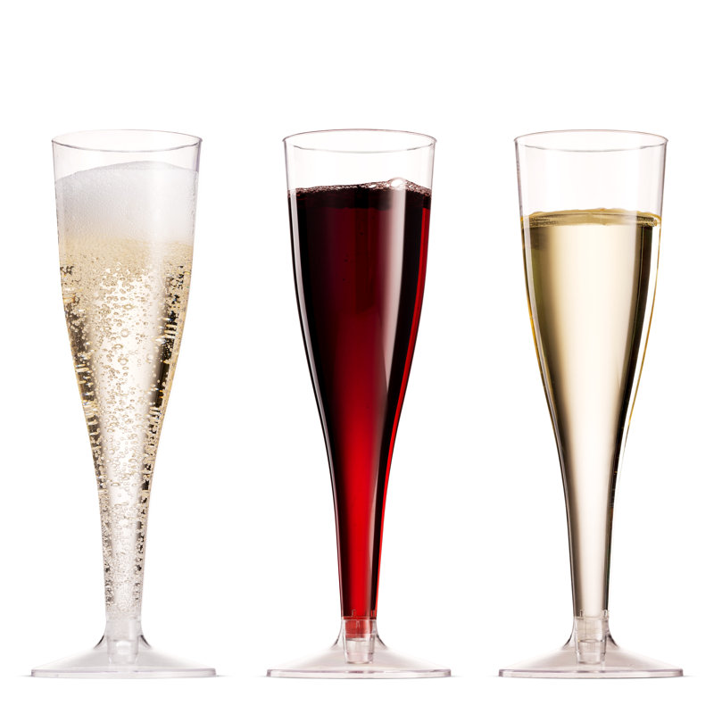 100 Plastic Champagne Flutes