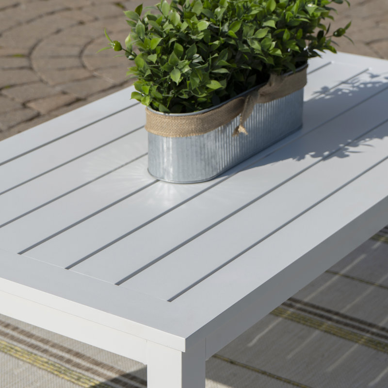Lilah White Aluminum Coffee Table