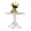 L'ensemble de table de cuisine 5 pièces pour 4 personnes comprend une table de salle à manger ronde avec Dropleaf et 4 chaises en bois massif, 42 x 42 pouces, lin blanc-142370457-142370459