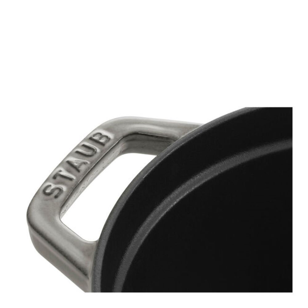 Staub Cast Iron Enameled Cast Iron Cocotte, Graphite Gray, 1.06 Quart