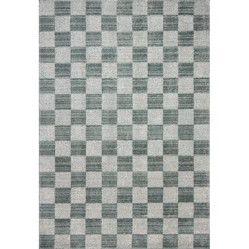 Tapis bleu / ivoire Chris Loves Julia x Loloi Calvin, Rectangle 3 pi 6 po x 5 pi 6 po