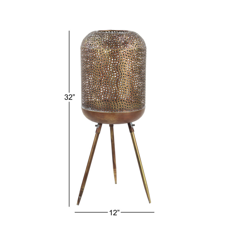 32.0'' H Metal Floor Lantern, 32" H x 12" W x 12" D