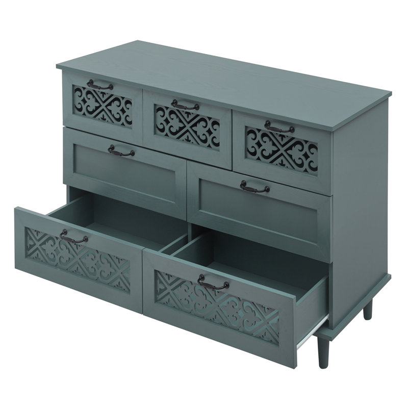 Armoire 7 tiroirs, Vert foncé