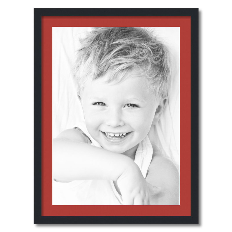 Wood Picture Frame with Mat, Deep Red