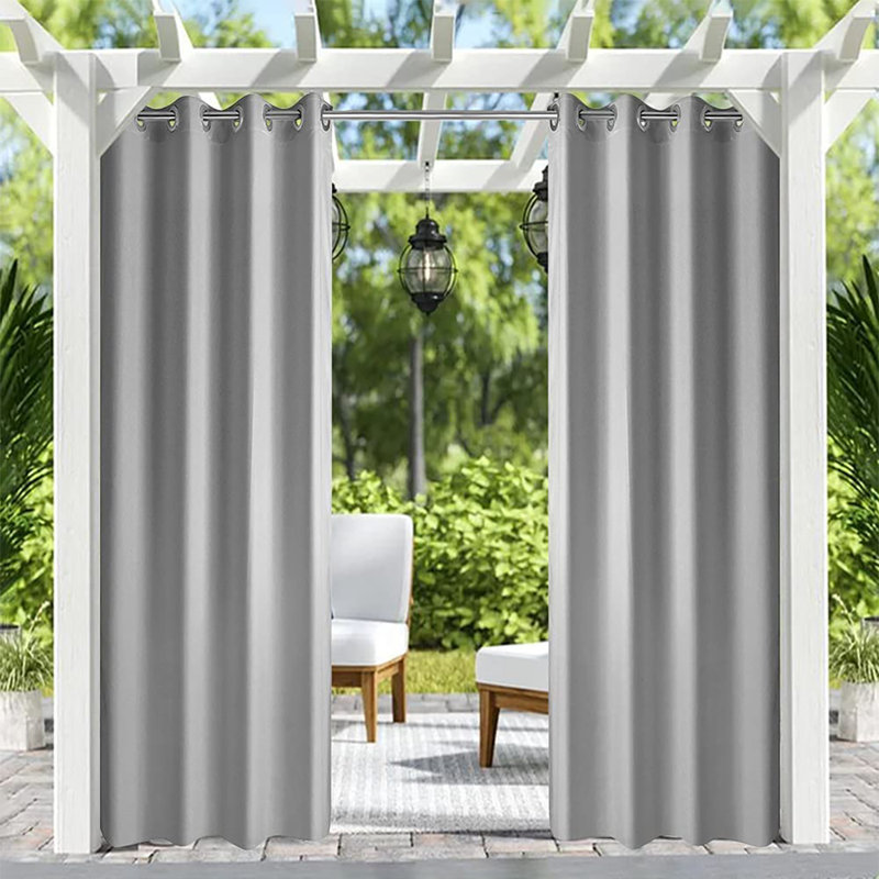 Archbold Outdoor Blackout Curtain Single Panel, 50" W x 84" L, Sand Beige