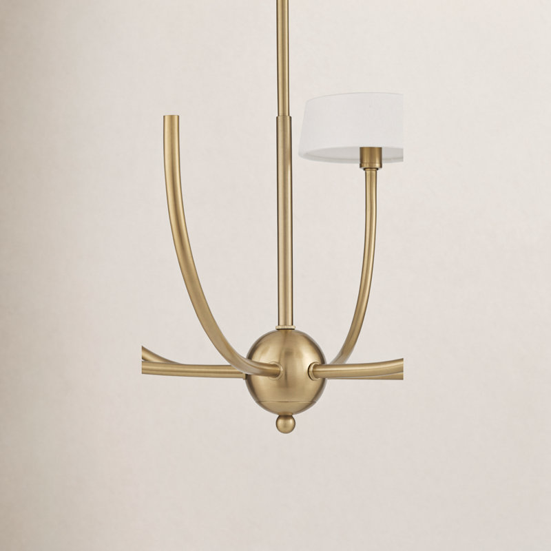 Zandy Chandelier, Brass, 6, 16" H x 29" W x 29" D