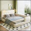 Lit plateforme tapissier avec 2 lampes de lecture-1171093279