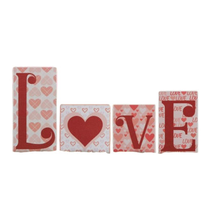 Vivid Valentine “love” Wooden Block Sign