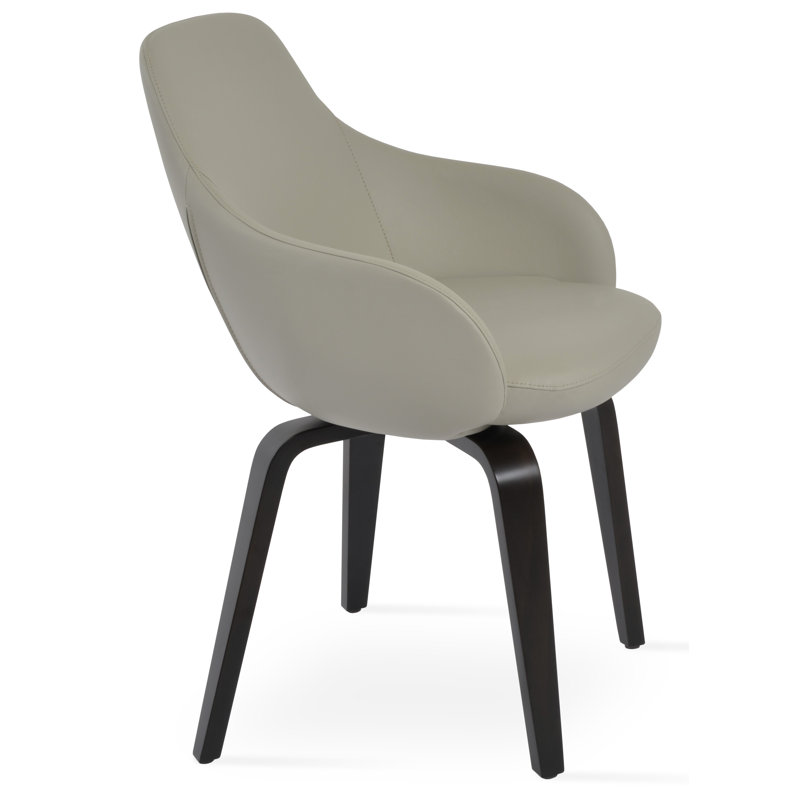 Chaise avec accoudoirs en métal Gazel, Noir, Wengé