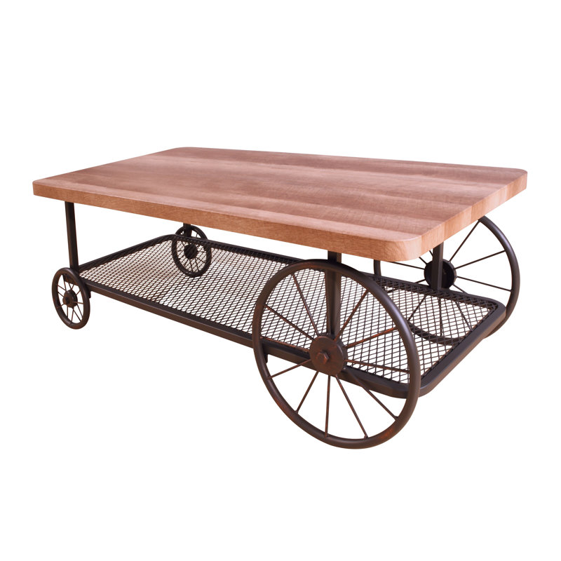 Coffee Table With Shelf, Brown Oak