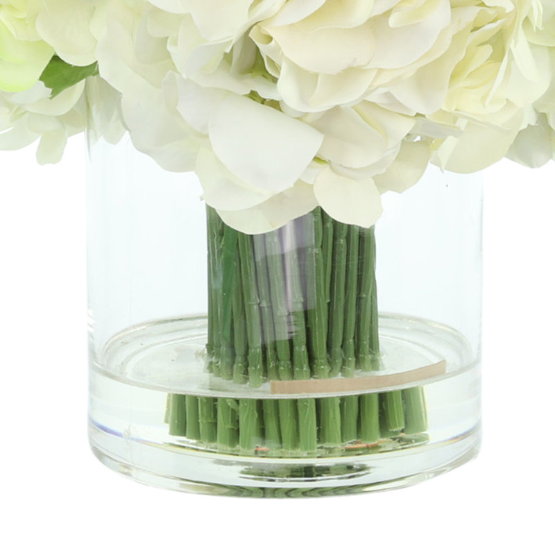 Hydrangeas Arranged in Glass Vase