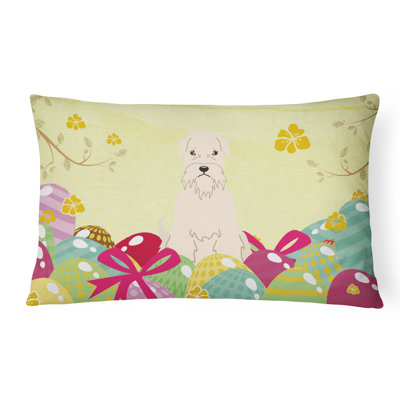 Coussin lombaire en terrier blé doux recouvert de pâques œufs