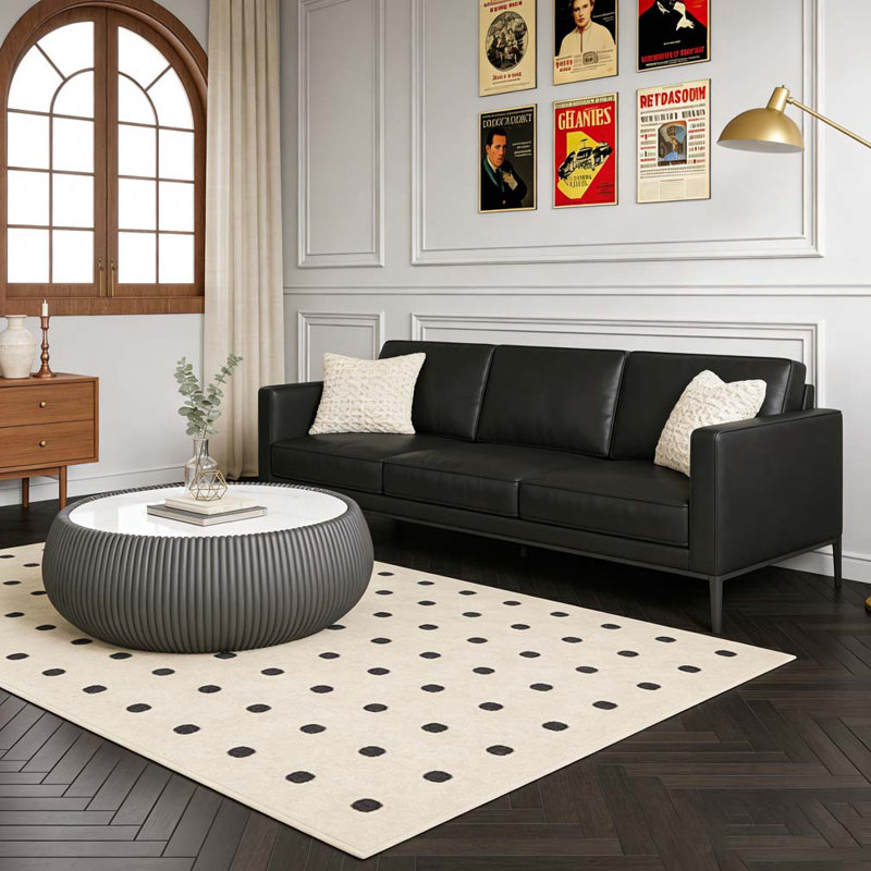 Table basse moderne en cuir fritté clair, Gris