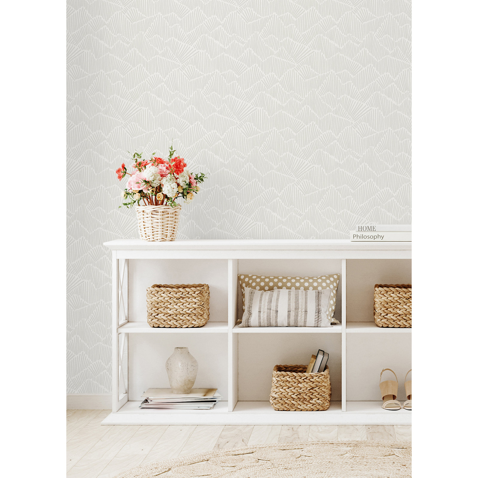 Adames Modern Peel & Stick Geometric Wallpaper, Gray