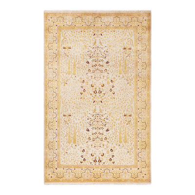 Vironika One-of-a-Kind 6' 0" X 9' 7" 2010s Wool Area Rug in Ivory