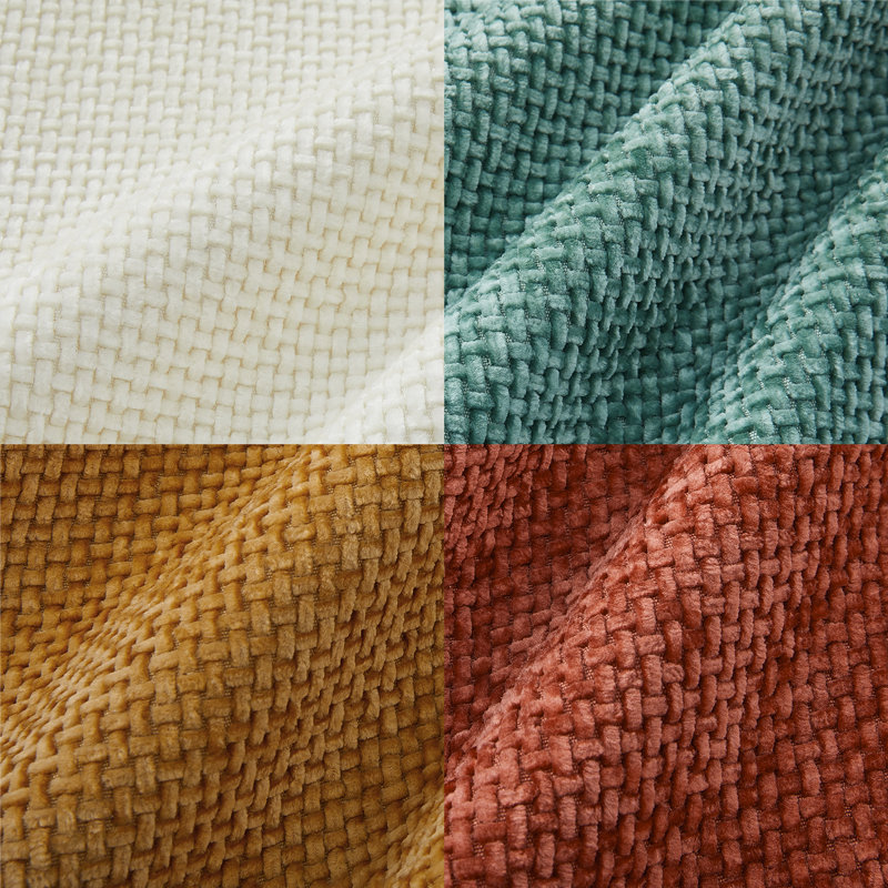 Housses de coussin décoratif en chenille 16 x 16 pouces, Orange / bleu sarcelle, Carré 16 po