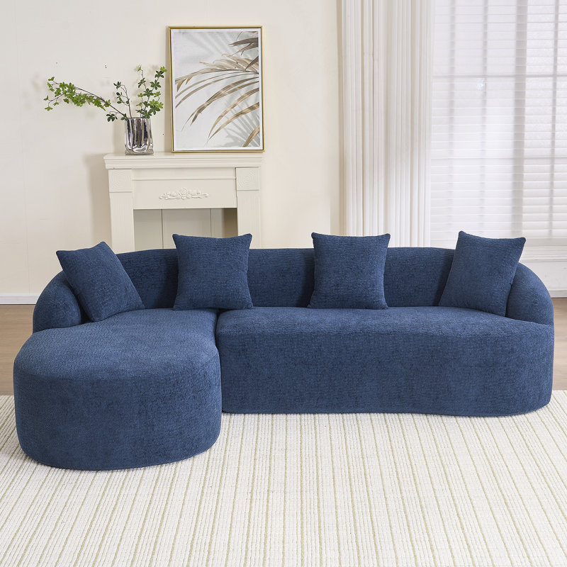 Canapé modulaire en L en éponge à compression complète avec coussins gratuits, haute densité pour un appartement confortable et divertissant.