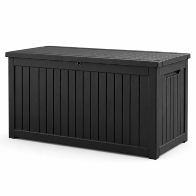 270 Gallon Resin Outdoor Deck Box, Waterproof Patio Pool Storage Bin for Garden Off-Season Supplies