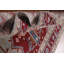 Tapis traditionnel indien gris et rouge en laine 4 x 6