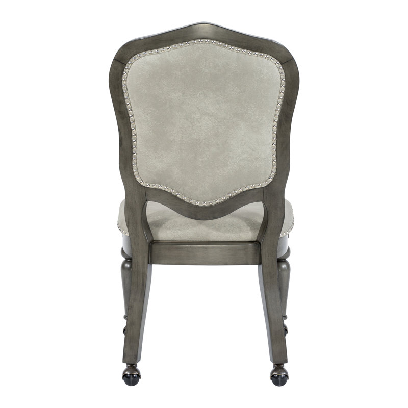 Chaise d’appoint rembourrée Oroville, Gris moderne / Crème