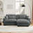 Mohammed Velvet Upholstered Sectional Sofa with Movable Ottoman