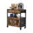 Coffee Bar Cabinet, 24 Inch Farmhouse Coffee Bar Cabinet with Storage, Movable Table with Wheels & Mesh Door, Sideboard Buffet for Kitchen, Entryway