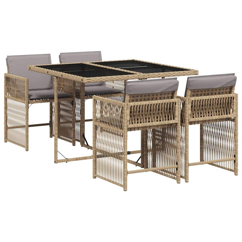 Patio Dining Set with, Mix Beige, Grey