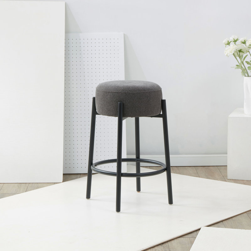 Tabouret Colombe, Tabouret de comptoir (siège d'une hauteur de 26,3, Boucle - gris anthracite