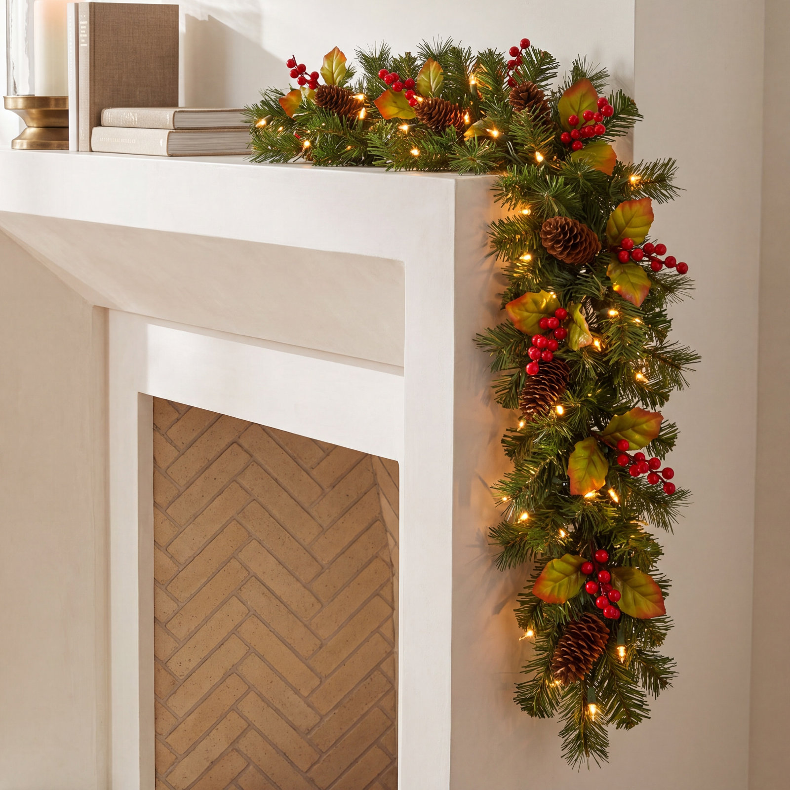 108" Pre-Lit Berry Christmas Garland