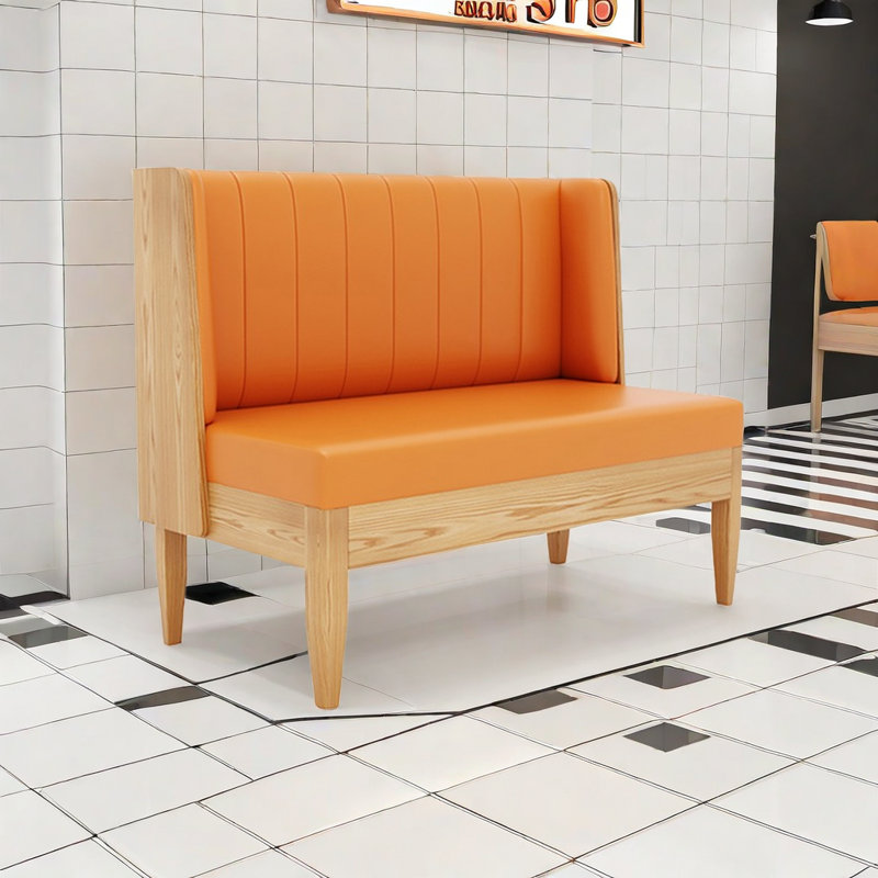 Banc rembourré en similicuir Modern Modern Fashion, Orange