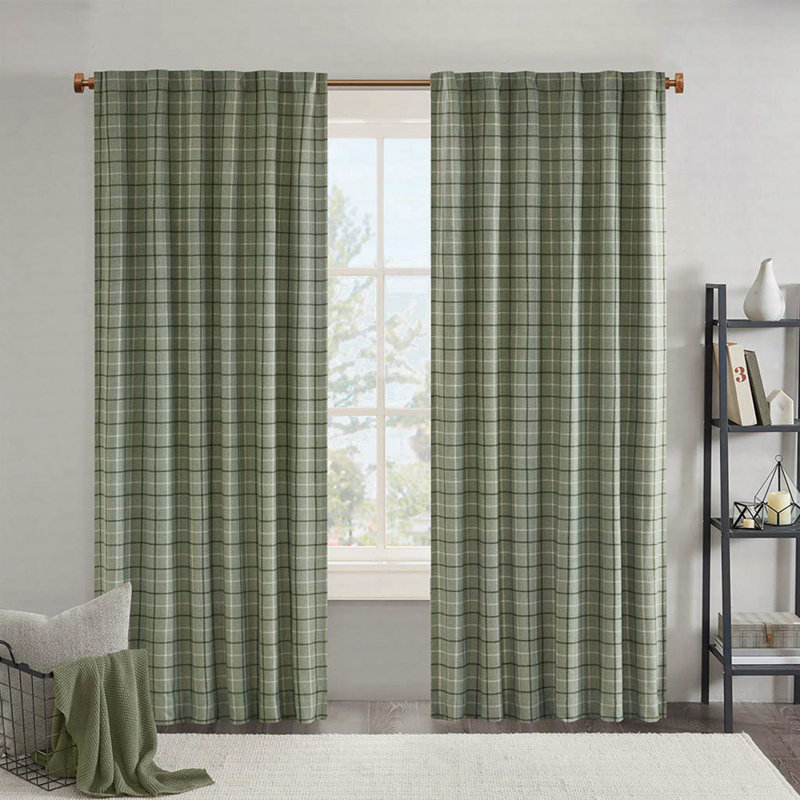 Panneau de rideau obscurcissant en polyester une pièce Desika, L 50 po x L 95 po, Vert