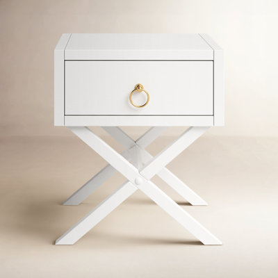 Elin 1-Drawer Acacia Nightstand