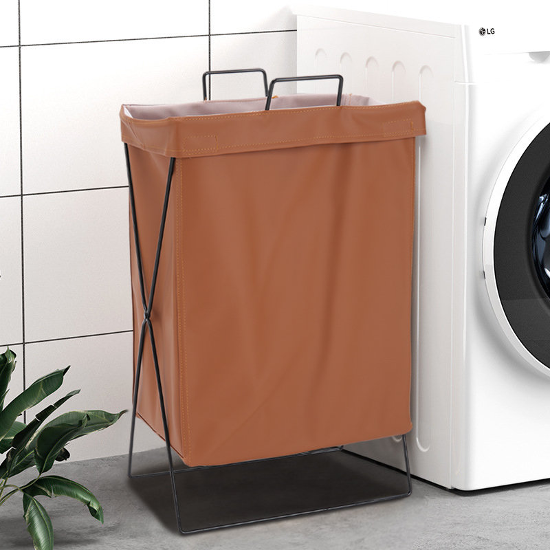 Laundry Basket with Handles, Brown/Black