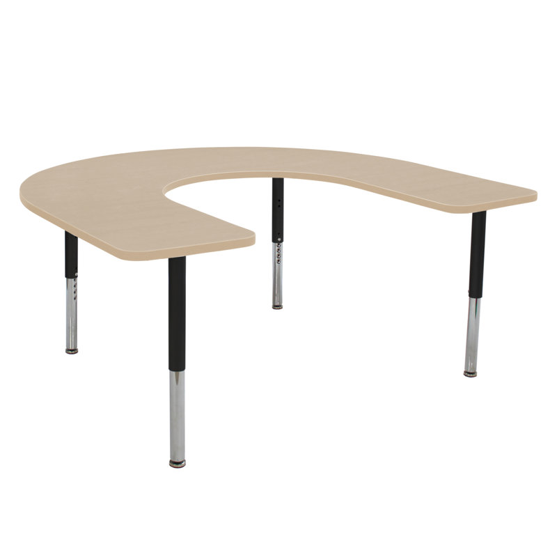 Table d'activité avec pieds réglables La Madera, Érable / noir, Super, Argent