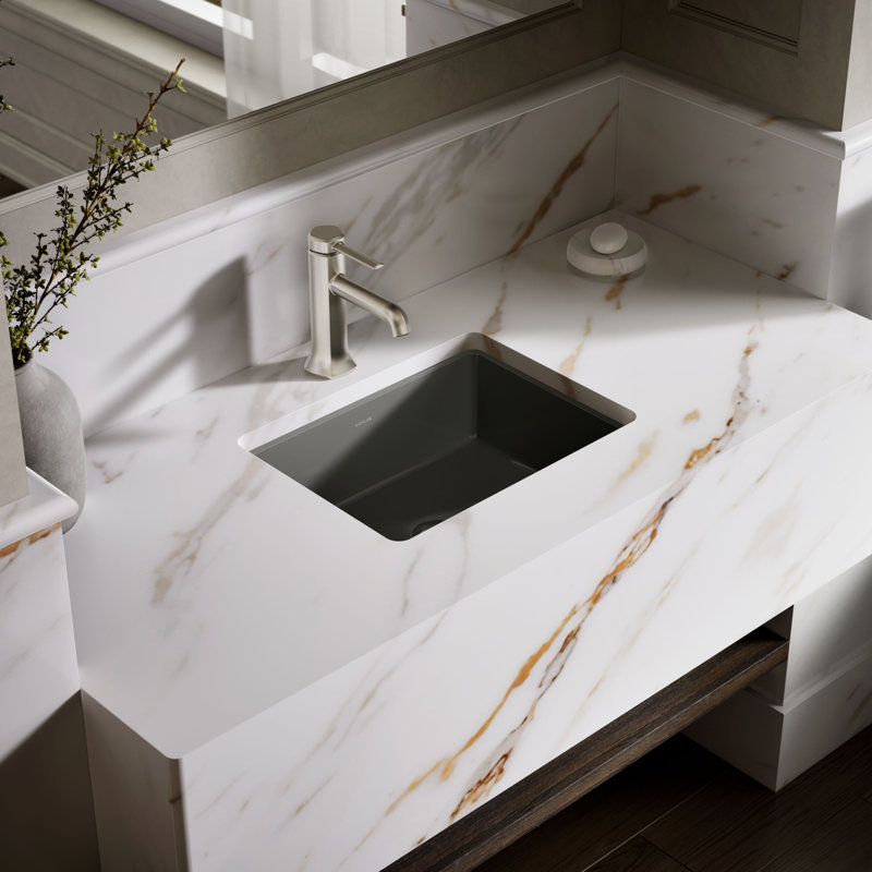 Under-Mount Bathroom Sink, Thunder Gray